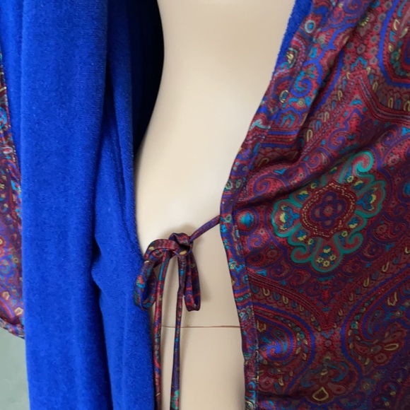 Vintage Victoria Secret paisley terry cotton satin robe - Picture 7 of 12